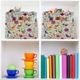 thumbnail image 6 of Yayeee 2 Pack Canvas Storage Basket with Handles for Shelves Fabric Bins Closet Organizer, Purple Cartoon Animals, 6 of 8