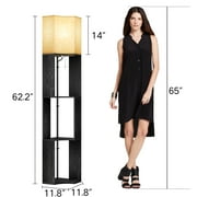 OUTON Floor Lamp with Shelves, Standing Lamp with 3 Color Temperature LED Bulb for Living Room Bedroom, Office