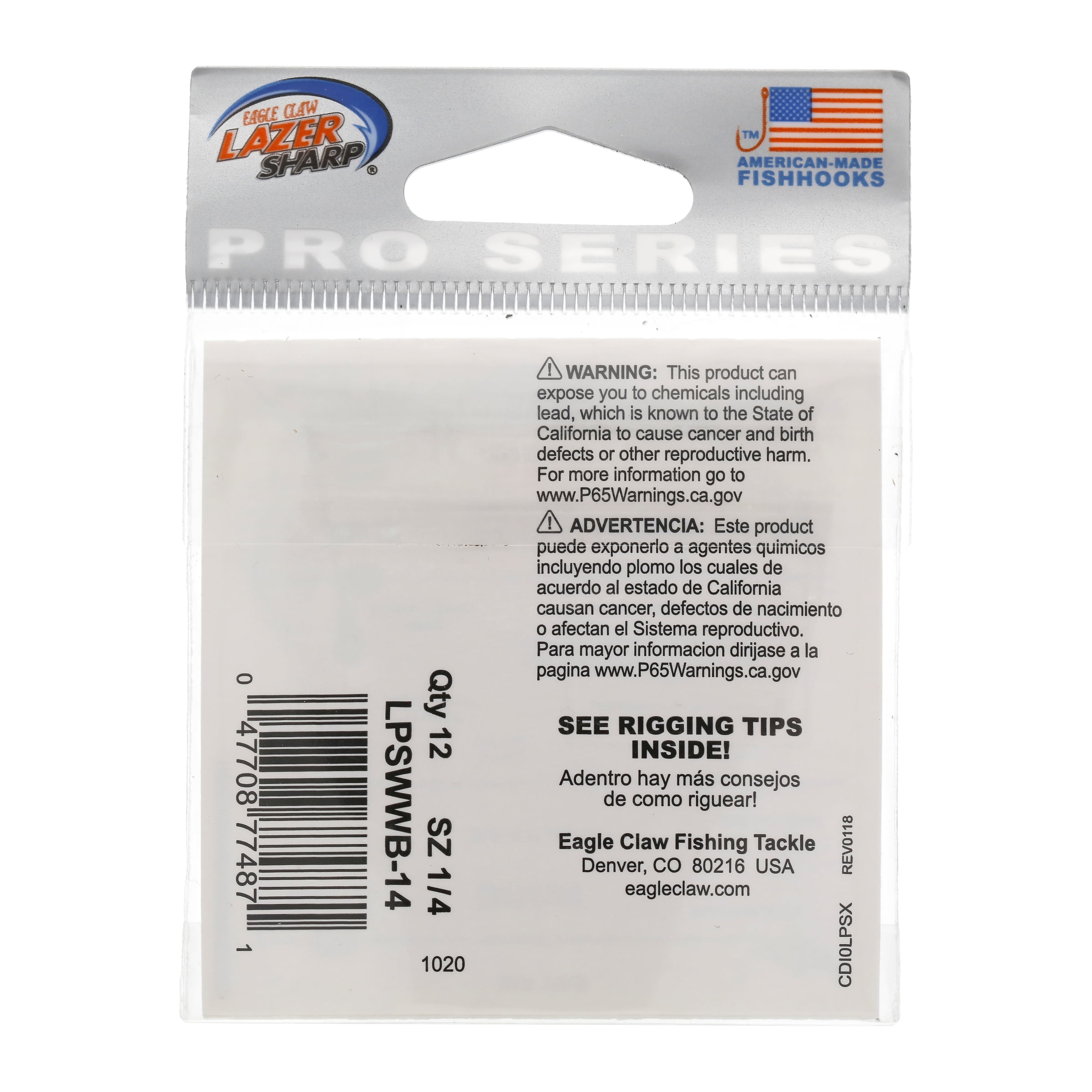 (3 pack) Eagle Claw Lazer Sharp Pro Series Worm Sinkers Value Pack, Black, 1/4 Oz., LPSWWB-14