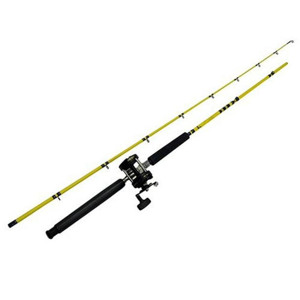 Eagle Claw MS6077L 8 ft. 6 in. Level Wind Glass Troll Combo Rod & Reel,  2 Piece 