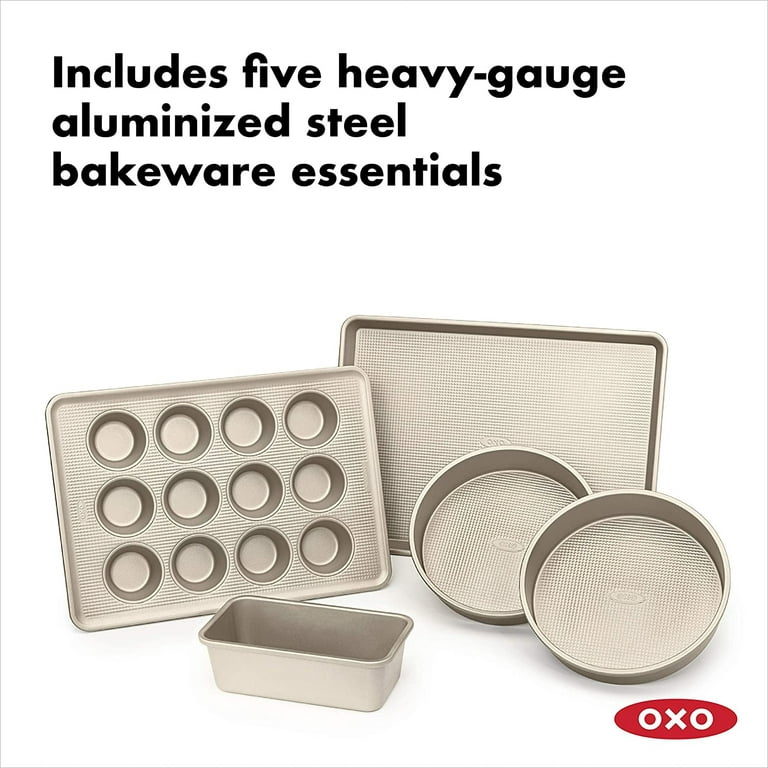 OXO Good Grips Non Stick Pro 5 Piece Aluminized Steel Kitchen Baking Pan Set