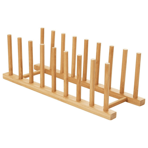 Bamboo Dish Drying Rack, 9 Grids Pot Lid Plate Rack Organizer Holder for Cabinet-Cutting Board Organizer for Dish, Pot Lid, Bowl, Cup, Cutting Board