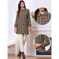 thumbnail image 2 of DARING DIVA Women's Single Breasted Vintage Winter Overcoat Plaid Pea Coat M Coffee, 2 of 6