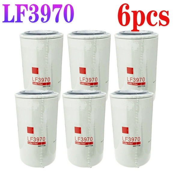 6pcs LF3970 Oil Filter Fuel Filter Fits For Cummins QSB ISB Engines 3937736