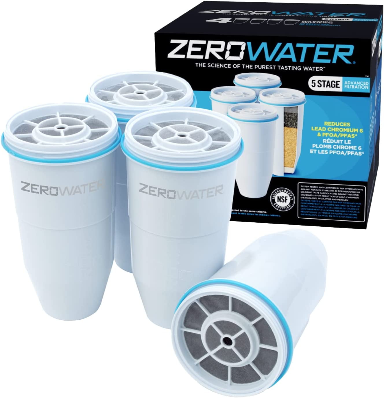 ZeroWater 5Stage Water Filter Replacement, NSF Certified to Reduce