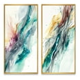 thumbnail image 2 of Designart "Turquoise Revelry - Shades of Blue Celebration III" Abstract Liquid Ink Framed Wall Art Set Of 2 - Modern Blue Gallery Wall Frame Set For Home Decor, 2 of 6