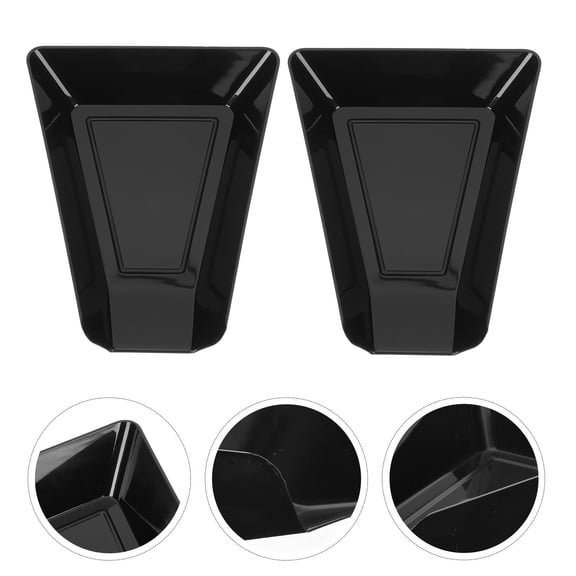 PTOOTP 200g Black Plastic Coffee Bean Holder Display Tray 2 Pack 15x12.8cm
