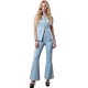 thumbnail image 1 of Conjunto Fashion 2 Piezas, Top Sin Mangas con Botones y Pantalón Ajustado con Corte Flare para Mujer, 1 of 5