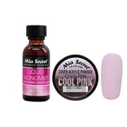 Mia Secret - Liquid Monomer (1 oz.) & Cover Acrylic Powder Cool Pink (0.5 oz.) - Combo