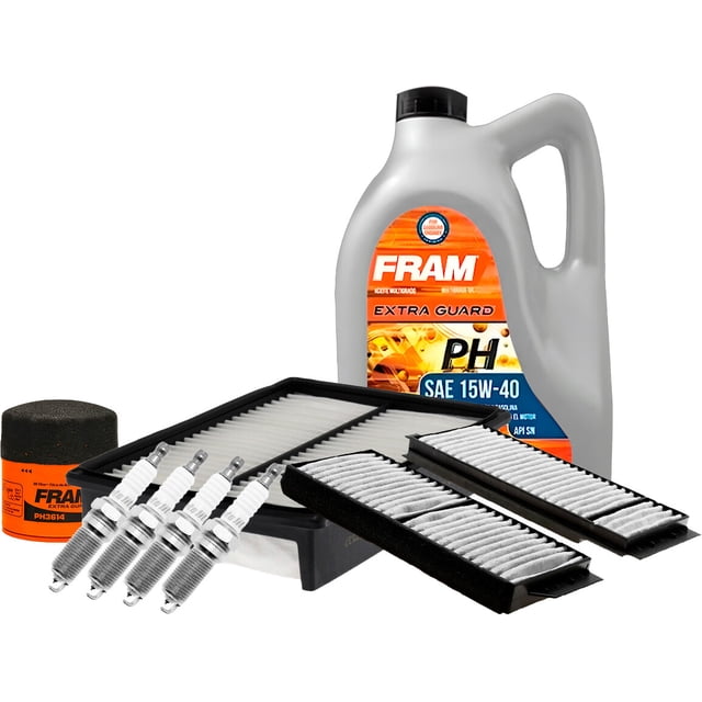 Kit De Afinación Con Aceite 15W40 Mineral, Bujías Iridio, Filtro De Aire, Filtro De Aceite Y Filtro De Cabina 8 Piezas Compatible con Mazda 5 L4 2.5L 2014