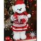 Northlight 13.5" Blanc et Rouge Fille Santa Ours en Chandail de Cerf Décoration de Noël Figure – image 2 sur 5