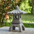 thumbnail image 4 of MGO Faux Concrete Pagoda Garden Statue Indoor Outdoor Zen Decoration, 16 Inch, 4 of 6