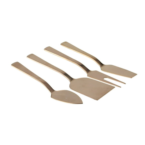 Wild Eye Set of 4 Rose Gold Stainless Steel Modern Style Cheese Knives 5.25"