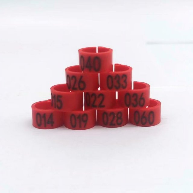 iherdsman 001-100 Multi-Color Bird Leg Bands Numbered 8 mm Pigeon Parrot Chicks Leg Band Duck Clip Rings Bands (Choose The Color You Want) (Red)