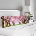 thumbnail image 2 of ABPHOTO Ornamental Garden Blossoming Cherry Trees Fresh Green Lawn Body Pillow Covers Case Protector 20x60 inch, 2 of 2
