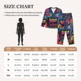 thumbnail image 4 of Honeii Neon Graffiti Urban Art Print Women's Pajama Sets Long Sleeve Button Down Sleepwear Nightwear Soft Pjs Lounge Sets 2PCS-, 4 of 7