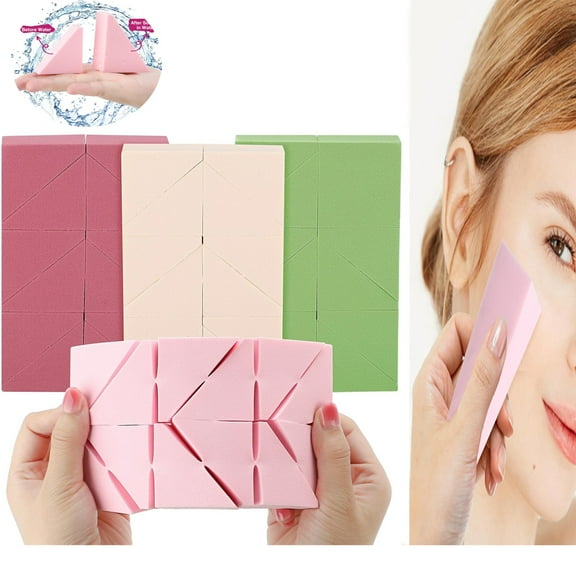 48Pcs Pieces Makeup Sponges,Tutuviw 4 Colors Cosmetic Triangle Makeup Sponges for Liquid Foundation,Soft Sponge Cosmetic Puff,Dry And Wet Dual Use Sponges Wedges for Powder Liquid Eye Shadow