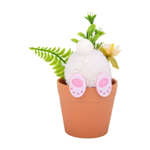 Lksixu Easter Decorations Easter Bunny Mini Planter Adorable Pot with Tray Easter Decorations for Home Easter Table Decor Spring Home Accents Easter Basket Stuffers Spring Decor for Party Holiday