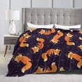 thumbnail image 5 of Space Fox Pattern Blanket Astronaut Animal Galaxy Print Throw for Kids Adults, 5 of 9