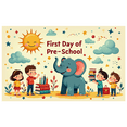 thumbnail image 2 of Colorful and Cheerful First Day Preschool Themed Backdrop Banner with Cartoon Elephant Kids and School Elements Party Decorations for Photography Props Classroom Celebrations Family Gatherings, 2 of 8