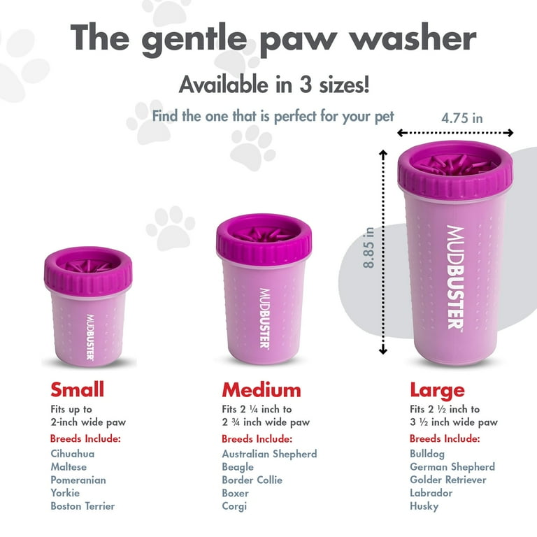 Dexas MudBuster Portable Dog Paw Washer and Cleaner, Large