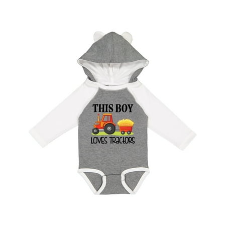 

Inktastic Farming Cute Boy Loves Tractors Gift Baby Boy Long Sleeve Bodysuit