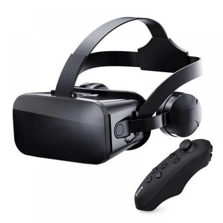 VR Headset with Remote Controller 3D Glasses Goggles HD Virtual Reality Headset Compatible with iPhone & Android Phone Eye Protected Soft & Comfortable Adjustable Distance for Phones 4.7-6.53"