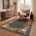 thumbnail image 4 of KUETH 2x6 Machine Washable Modern Floral Runner Rug, Soft Low Pile Non Slip Backing Rug Runner, OCHRE BLOOM Rug for Hallway Kitchen Bedroom, 4 of 5