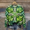 thumbnail image 4 of Craaazy Women's Comfy Clover Prints Crewneck St Patricks Day Long Sleeve Shirts, 4 of 7