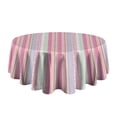 thumbnail image 5 of Pink and Green Striped Pattern Round Tablecloth 60"x60",Wrinkle Wipeable Table Cloth for Kitchen Dining Room Picnic Patio Party, 5 of 6