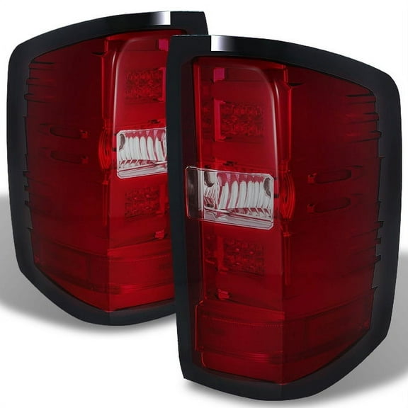 AKKON - For 14-19 Silverado 1500 15-19 Silverado 2500 3500 Red Clear Light Tube LED Tail Lights Brake Lamps Pair