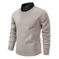 thumbnail image 2 of Kureaily Knit Sweater Coat With Built In Shirt Collar Fashionable Autumn Winter Outerwear For Gentlemen Crewneck Knit Sweaters, 2 of 5