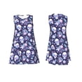 thumbnail image 7 of Fuzoiu Skull flower white blue Print Women's Sleeveless Dress,Summer Dresses for Women,Casual Sundresses,Beach Sleeveless T-shirt Swing Dress with Pockets, 7 of 7