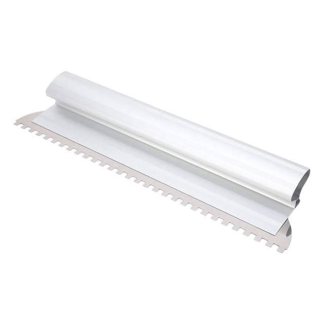 Square Notch Trowel, 2/5 Inch Stainless Steel Tile Adhesive Spreader with Baffles, Aluminum Alloy Plastering Tool for Large Scale Flooring - Heavy Duty Tiling