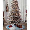 thumbnail image 4 of Blue Snowman Christmas Christmas Tree Skirt 48 Inches Large Christmas Skirt Tree, Xmas Snowflake Birds Tree Skirt Christmas Decorations for Fireplace Party Holidays Indoor Outdoor, 4 of 7