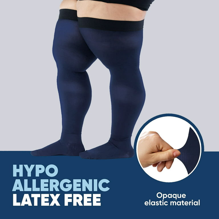5XL Extra Large Compression Stockings for Men 20-30mmHg Flying - Navy,  5X-Large