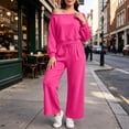 thumbnail image 2 of Women 2 Piece Off Shoulder Sweatshirt Sets, Long Sleeve Loose Top,Drawstring High Waist Wide Leg Pant with Pockets,Solid Color Casual Loungewear Tracksuit for Spring Fall, 2 of 6