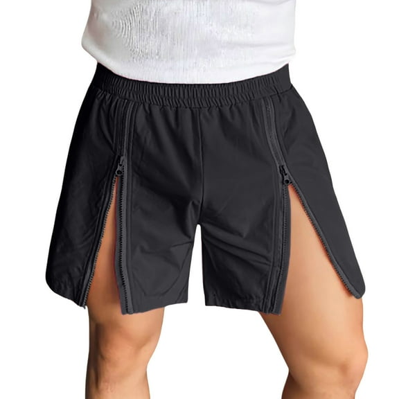 Men's Shorts – Fitted Lounge Shorts with Zipper Men's Stretch Waist Casual Shorts Gym Workout Running Outdoor Hiking Fitness Shorts With Zipper Comfortable Lightweight