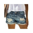 thumbnail image 1 of Shorts en Denim Déchirés pour Femmes, Jeans Taille Haute, Pantalons d'Été Décontractés, 1 of 3
