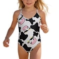 thumbnail image 2 of Baby Girl Swimsuit Toddler Girl's Cartoon Cow Print One Piece Swimsuits Toddler Girl Bathing Suit White 7-8 Years, 2 of 5