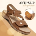 thumbnail image 6 of Littleplum Women's Arch Support Wide Width Flat Sandals with Double Adjustable Straps, Brown, Size 6.5, 6 of 12