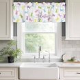 thumbnail image 3 of Bunny Easter Rod Pocket Curtain Valance, Spring Rabbits Modern Art Farmhouse Window Valance for Living Room, Bedroom, Kitchen 42"W x 12"L, 3 of 9