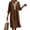 #0173-Brown, variant on Puyaiuu Womens Loose Casual Lace V Neck 3/4 Sleeve Midi Dress With Side Pockets Brown S Gift