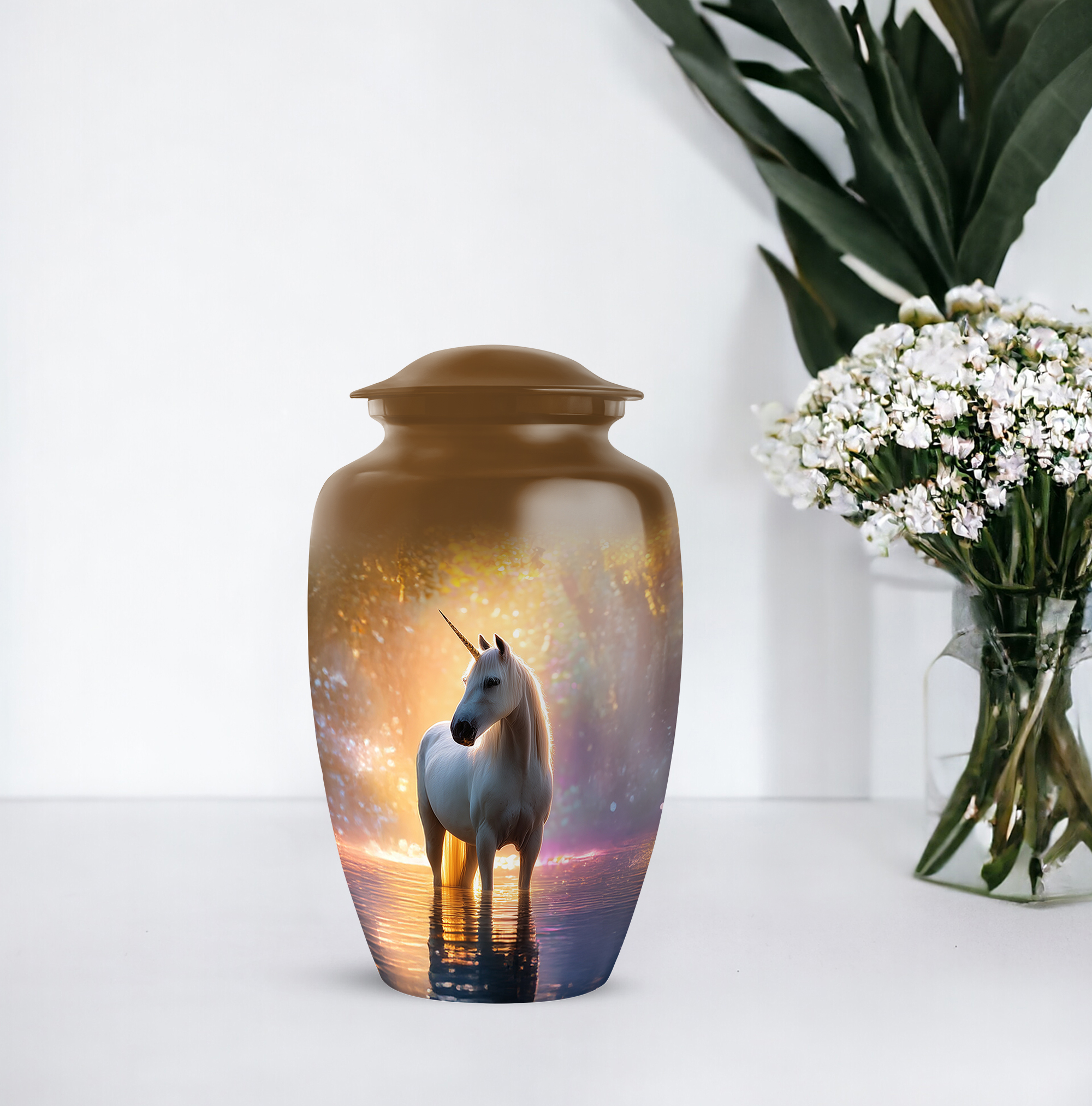 Unicorn Little Urn For Human Ashes For Mother And Father, Mini Urn For Ashes Adult Male Dad, Memorial Urns For Keepsakes, Cremation Urns For Adult Men And Woman, 1 Large & Set Of 4 Mini 10&3 Inch