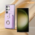 thumbnail image 3 of for Samsung Galaxy S25 Edge Wallet Case with Card Holder, PU Leather Case with Ring Holder Kickstand, Snap Button Card Slots Case for Women Men for S25 Edge with Crossbody Strap - Purple, 3 of 3