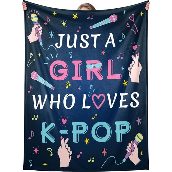 Kpop Merch K Drama Gifts, Korean Stuff, K Pop Gifts Teen Girl & Women - Purple 40*50in Throw Blanket , Christmas Blanket