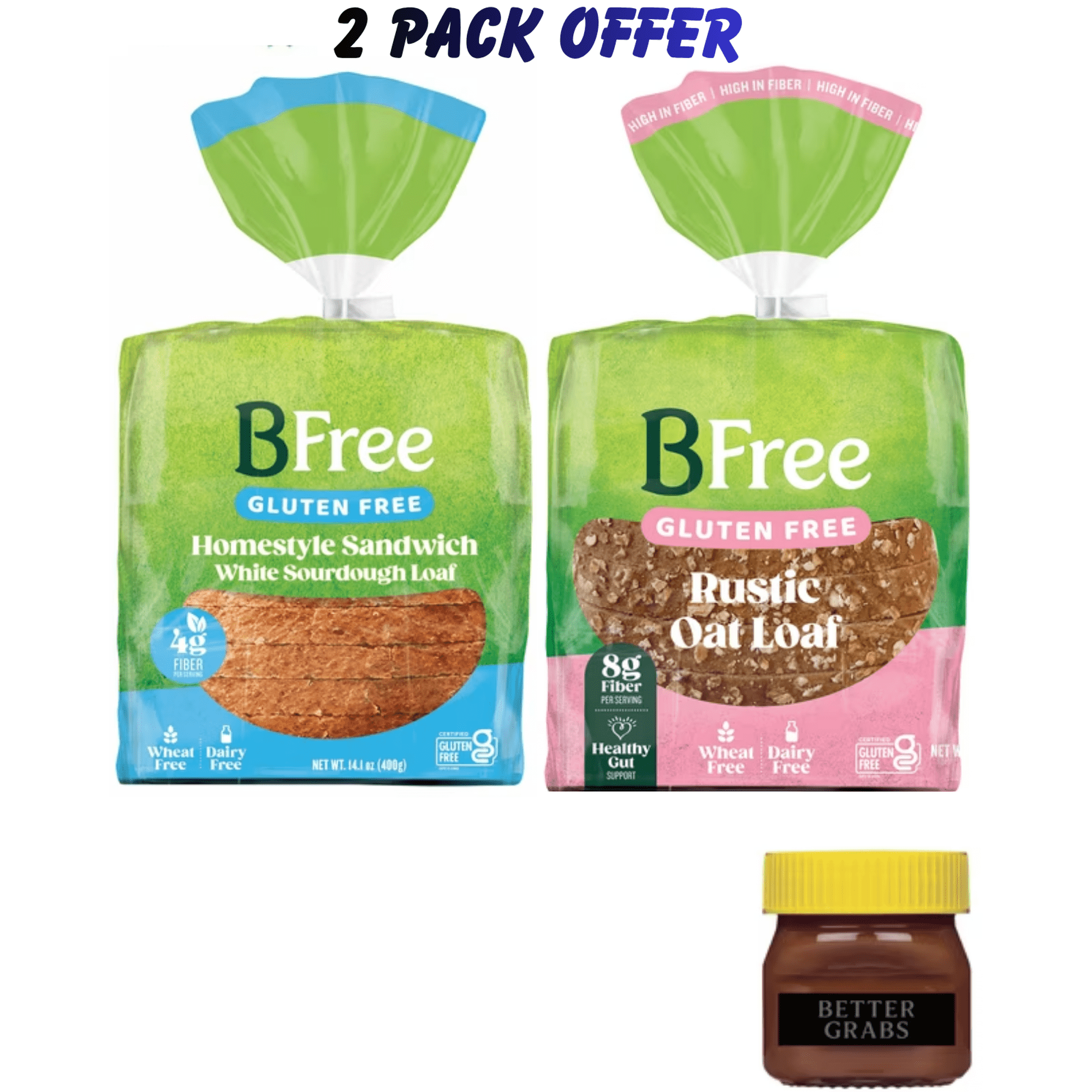 BFree Foods Gluten-Free Homestyle Sandwich White Sourdough Loaf 14.1oz | BFree Rustic Oat Loaf Gluten-Free Bread