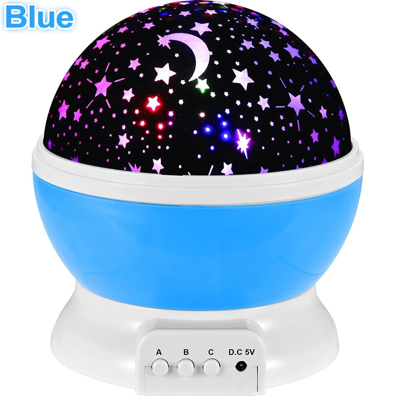 Blue Star Led Night Light Rotate Music Projection Lamp Romantic Baby Sleeping Light Christmas Gift
