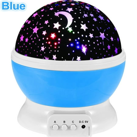 Blue Star Led Night Light Rotate Music Projection Lamp Romantic Baby Sleeping Light Christmas