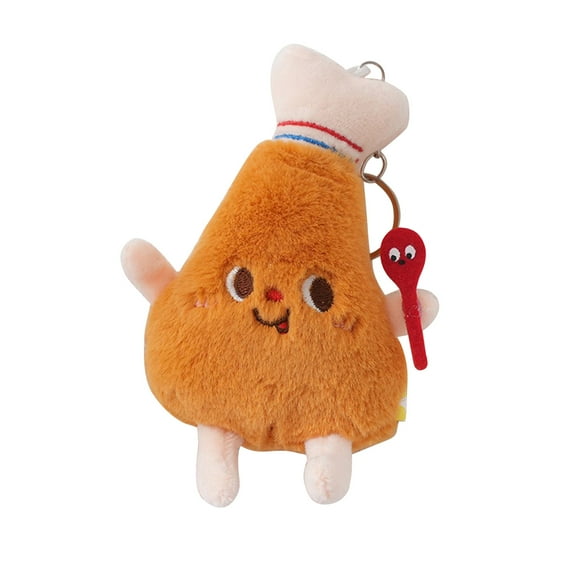 RKZDSR Cartoon Plush Keychains: Hamburger, French Fries, Hot Dog, and Chicken Leg Designs